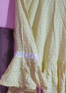 Yellow Embroidered Ethnic Gown