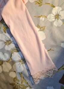 Pink Lace Trim Long Sleeve Top