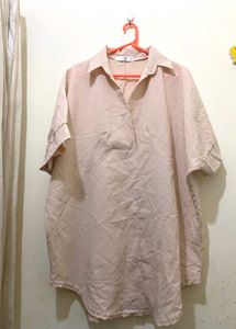 Beige Oversized Tunic Top Bust Till 48 L-30