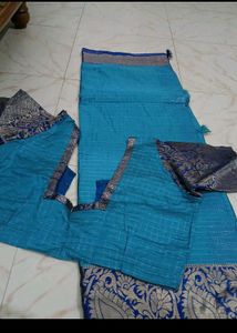 Set Of 4 Sarees Fancy With Blouses