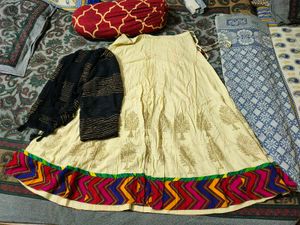 A Indo Western Style Skirt With Contrast Dupatta