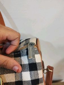 Burberry Plaid Boston Bag