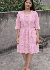 Pink Floral Print Dress(Unused)
