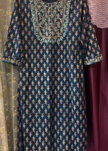 Turquoise Blue Long Kurti