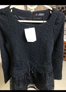 Black Leopard Top For Womens/Size-L
