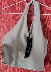 Sage Green Halter Crop Top