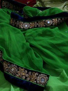 Blue &amp; Gold Embellished Blouse