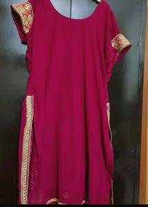 Rose Rani Plazo Suit With Dupatta For 46 Bust