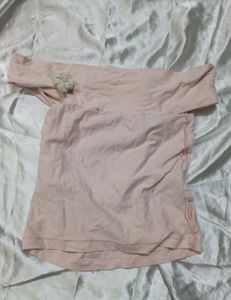 Cute Pink Off Shoulder Top