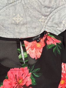 Black Floral Midi Dress