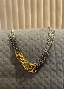 Tri Colour Metal Necklace