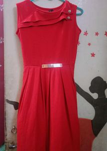 Red Sleeveless One Piece Dress