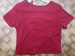 Red Button-Down Top