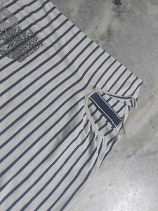 Striped Tee with 'N' Detail