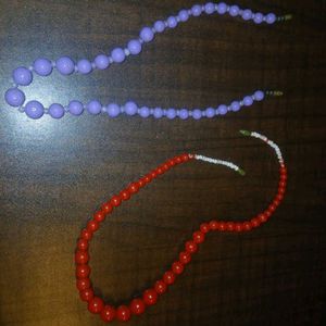 BeadsChain Combo Set of 2(Lavender And Cherry Red)