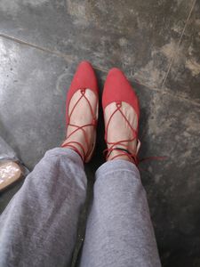 Koovs Red Ballet Flats