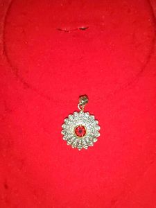 Red Stone Pendant with FREE earings