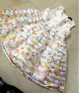 beautiful white col dress with full of butterfly