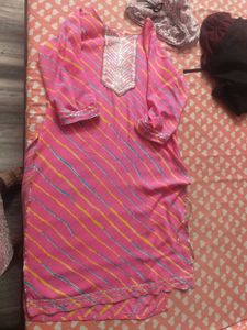 Pink Striped Kurta