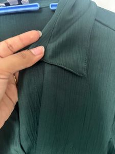 Bottle Green Color Dress.