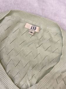 Green Knit Top - Short Sleeve