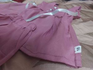 Pink Frock Set For Kid From 3 To 6 Month Old