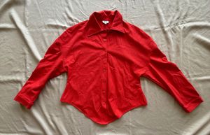 Red Button-Down Top