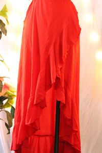 Red Ruffled Wrap Dress