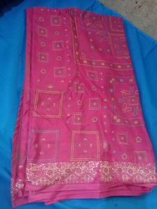 Pink Patterned Ethnic Saree