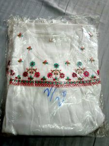 Blue Embroidered Kadai Dress - Size Medium