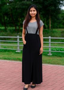 Cute Grey & Black Maxi Dress