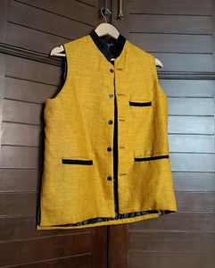 Men Gold Ethnic Partywear Modi Jacket