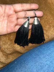 Black Tassle Earrings