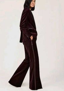 Velvet Brown Blazer Pant Set