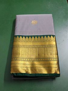 Elegant Grey &amp; Gold Saree