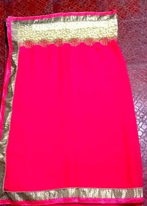 Beautiful Saree with Net Bottom Design