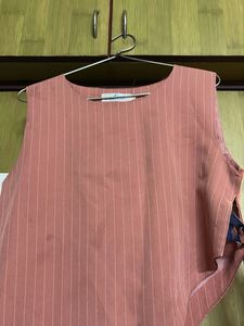 Pink Striped Sleeveless Top