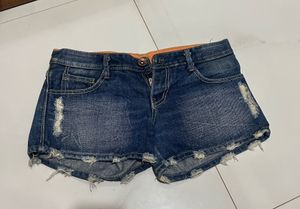 Distressed Denim Mini Shorts