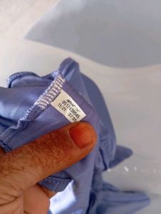 Blue Crop Top with Tie Detail