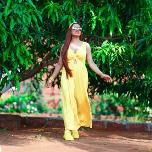 Yellow Cutout Jumpsuit