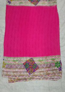 Pink Saree with Blouse