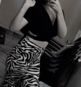 ZEBRA Print High Waist Denims