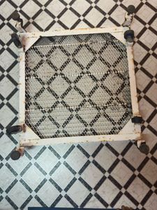 Vintage Metal Mesh Rolling Washing Machine Stand.