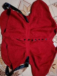Red Top♥️Long Black Princess Ribbon