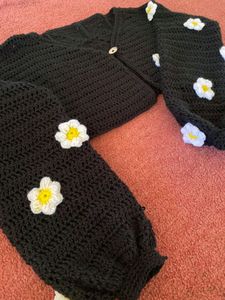 Crochet Half Granny Square Cardigan