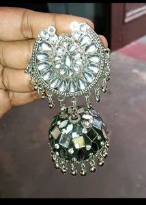 Mirror Work Jhumka Earrings &amp;Stude