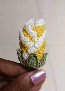 Crochet Rose Keychain