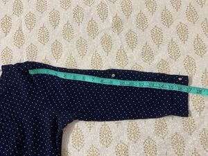 Polka Dots Dark Blue Sheer Top