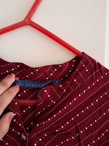 Maroon Ethnic  Shrug