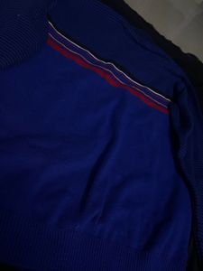 Blue With Multi Coloured Stripes Sweater